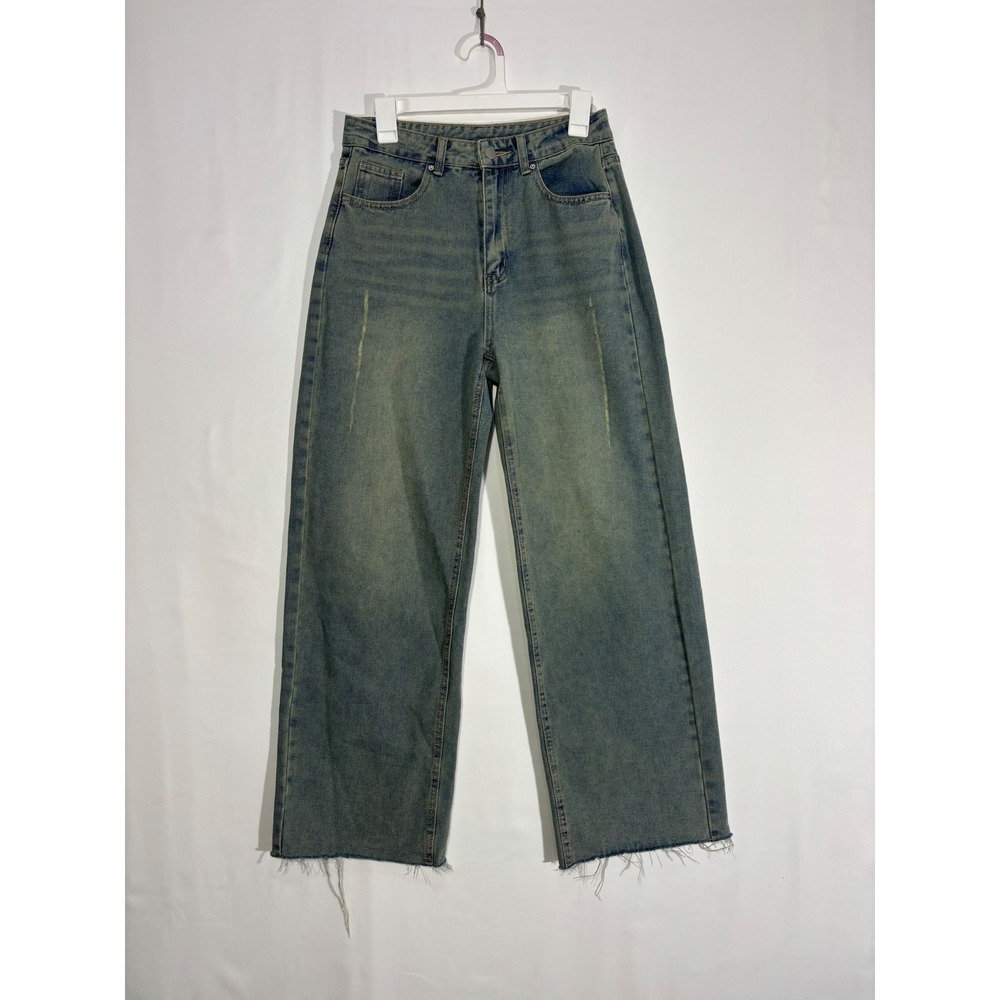 Dazy Womens Light Wash Wide Leg Jeans Vintage Tint Retro Baggy Denim Pants
